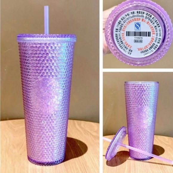 Starbucks China Purple Bling Cup Studded Iridescent Tumbler Venti 24oz Overseas - Picture 7 of 10
